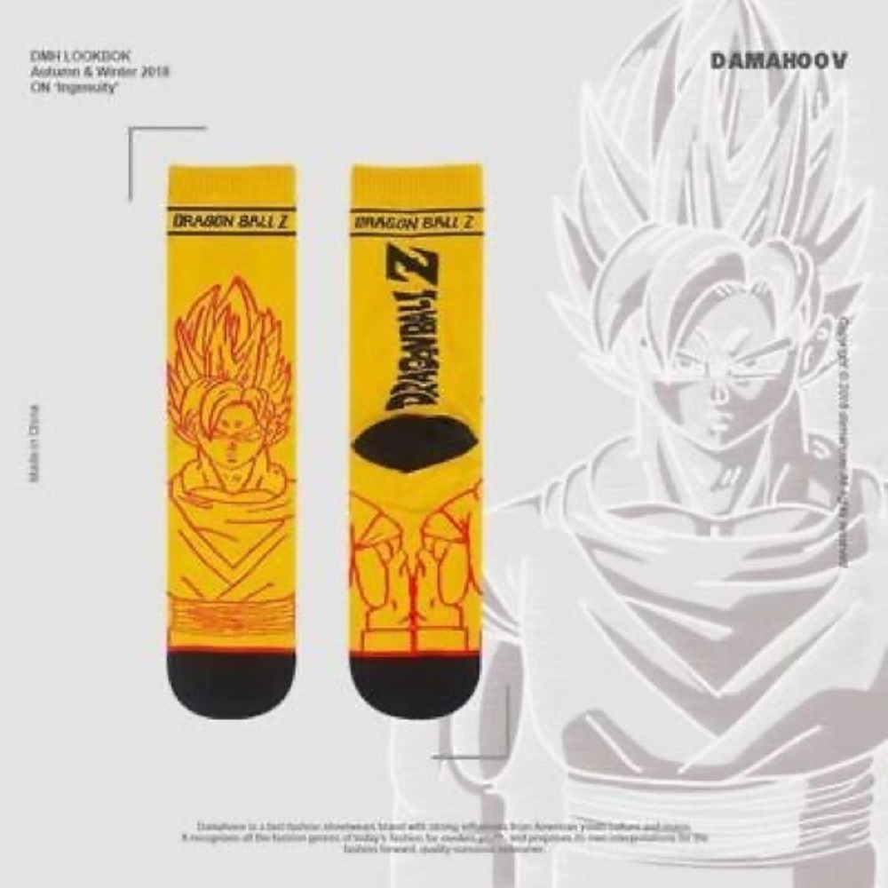 Primitive X Dragon Ball Z Goku Saiyan Crew Socks NEW